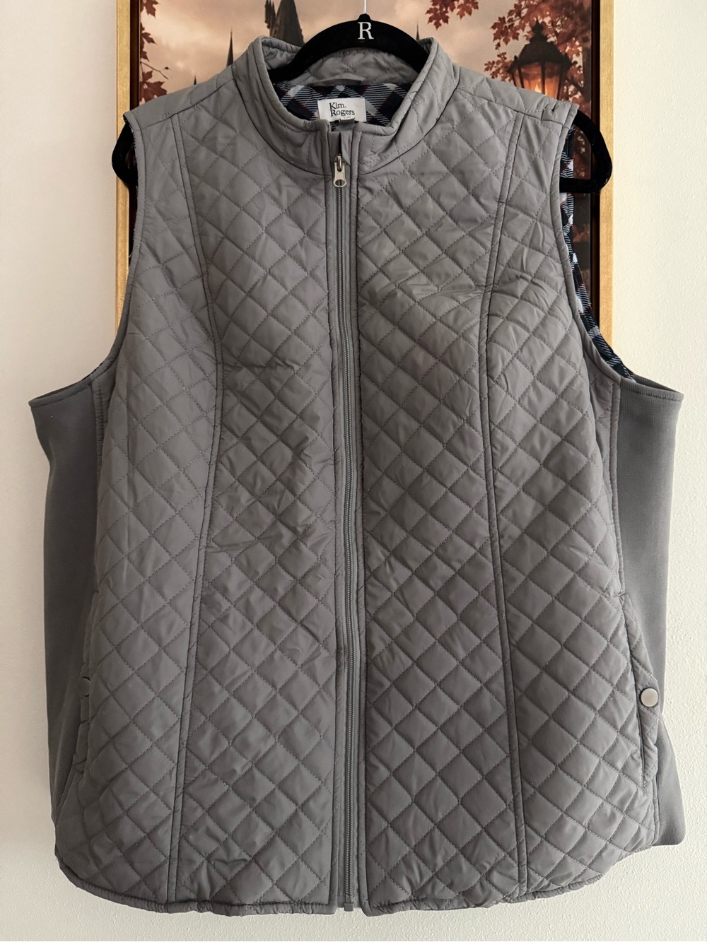 Kim Rogers Quilted Light Gray Women's Vest